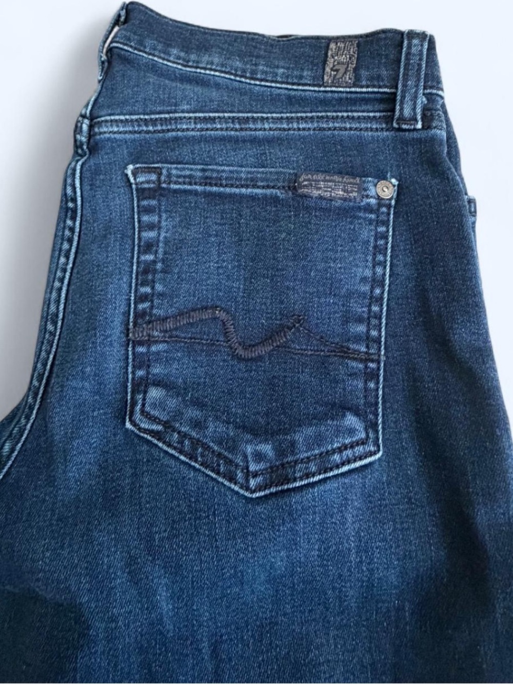 Womens Seven 7 for all mankind Jeans size 29 Skinny Dark Blue Wash Denim Stretch